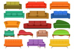 Sofa chair room couch mockup set, realistic style Product Image 1