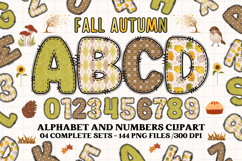 Fall Autumn Alphabet png clipart, fall autumn letters doodle Product Image 1