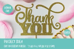 Thank You Cake Topper SVG |Thank You Sign SVG Product Image 4