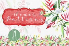 Bouquet watercolor and pattern background png Product Image 1