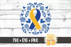 Down Syndrome Awareness Ribbon - SVG PNG DXF Cut Files Product Image 2