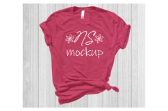 Bella Canvas 3001 Tshirt Mock-up RASPBERRY HEATHER Product Image 1
