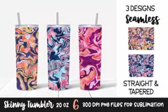 Colorful Marble Foil 20oz Skinny Tumbler Sublimation Designs Product Image 1
