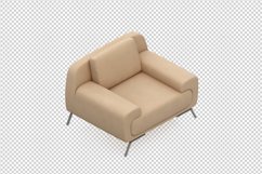 Isometric Arm Chair 3D isolated render Product Image 1