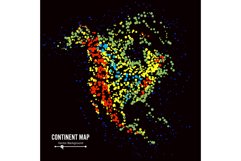 North America. Continent Map Abstract Background Vector. Product Image 1