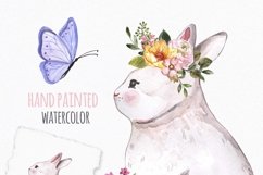 Easter Bunnies Watercolor Cute Baby Rabbit Animal Clipart Product Image 4