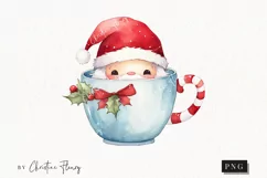Cute Christmas Santa Mug Clipart | Christmas Clipart Product Image 1