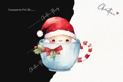 Cute Christmas Santa Mug Clipart | Christmas Clipart Product Image 2