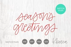 Foil Quill Sketch Season's Greetings Christmas SVG Product Image 1