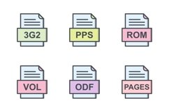Set Of File Formats Icons Product Image 1