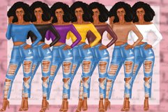 Ripped Jeans Fashion Girls Clipart African American Clipart Product Image 12