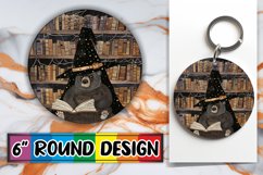 Halloween Boho Animal Round Design Autumn Keychain Product Image 1
