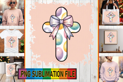 Sweet TOTE BAG Art Ideas PNG, Cross and Bow Product Image 1