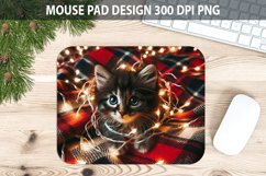 Christmas Cute Cat Mouse Pad Sublimation - Animal PNG Design Product Image 1