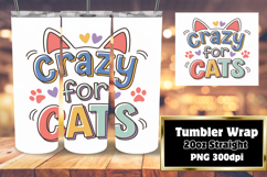 BOLD 20oz Tumbler Artwork for Sublimation , Cat Quote Product Image 1