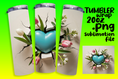 CHARMING 20oz Tumbler Template , 3D Heart Product Image 1