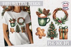 Christmas Coquette Bow PNG Holidays Funny Watercolor Product Image 1