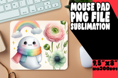 VIBRANT DESK MAT PNG INSPIRATION, Cute Ghost Product Image 1