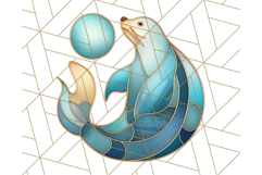 Stained Glass Sea Creatures PNG Clipart, Ocean Fantasy Product Image 2