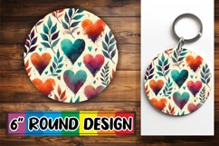 Radiant Round Car Coaster Design, Heart Product Image 1