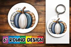 Whimsical Keychain Circle Sublimation, Pumpkin Watercolor Product Image 1