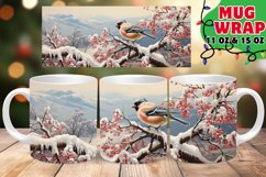 RETRO Winter Bird Festive Magic 11oz 15oz Wrap Product Image 1