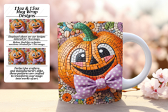 Elegant 15oz Mug Wrap Png Artwork , Cute Pumpkin Product Image 1