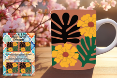 Vivid 15oz Mug Wrap Png Template , Flowers Product Image 1