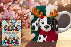 Joyful 15oz Mug Wrap Png Artwork , Holiday Pets Product Image 1