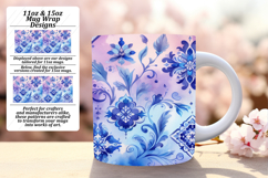 Artful 11oz Mug Wrap Png Artwork , Watercolor Patter Product Image 1