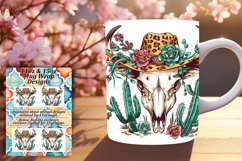 Cowboy Skull Mug Wrap - Western 11oz/15oz Design Product Image 1
