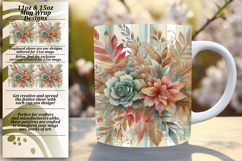 Joyful 15oz Mug Wrap Png Template , Autumn Flower Product Image 1