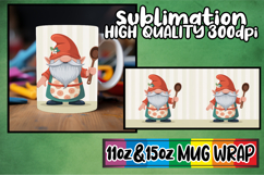 Bright smiles sublimation mug wrap, Gnomes Product Image 1