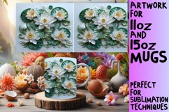 Dreamy Enchanting Vibrant Floral 3D Mug Wrap Design 11oz Product Image 1