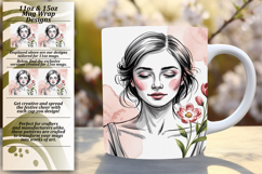 Bright 11oz Mug Wrap Png Artwork , Beauty Woman Product Image 1