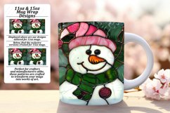 3D Snowman Wrap Stained Glass Winter 11oz 15oz Product Image 1
