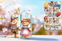 Fun 11oz Mug Wrap Png Design , Teddy Bear Product Image 1
