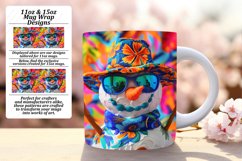 Summer Snowman Sublimation Mug Wrap 11oz/15oz Christmas Product Image 1