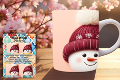 Enchanting 11oz Mug Wrap Png Design , Snowman Product Image 1