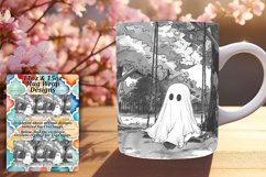 Adorable Ghosts Mug Wrap for Autumn 11oz 15oz Product Image 1