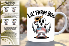 Stylish 11oz Mug Wrap Png Template , Funny Ghost Product Image 1