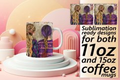 Chic Blossom Watercolor Girls Mug Wrap: 11oz 15oz Product Image 1