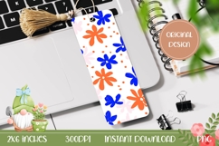 Colorful Bookmark Design, Blue Flowers Bookmark Printable Product Image 1