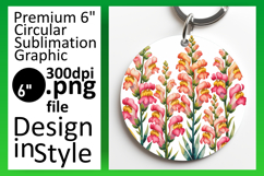 Vibrant Round Design Coaster Template , Flowers Product Image 1