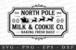 North Pole Milk &amp; Cookie Co.Svg | Christmas svg Product Image 1