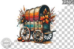Fall Wagon Garden Sublimation - Fall Clipart PNG Design Product Image 1