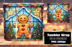 Winter Gingerbread Man Stained Glass 3D Tumbler 20oz Product Image 1