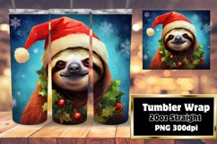 3D Sloth Christmas Holiday Vibrant Tumbler 20oz Product Image 1