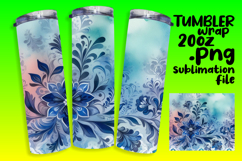 20oz Tumbler Template for Unique Gifts , Watercolor Patter Product Image 1