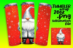 Cute Gnome Tumbler Wrap 20oz Christmas PNG Design Product Image 1